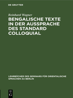 cover image of Bengalische Texte in der Aussprache des Standard Colloquial